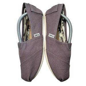 TOMS Womens Classic Alpargata Gray Canvas Slip On Flats Shoes Animal Print 8
